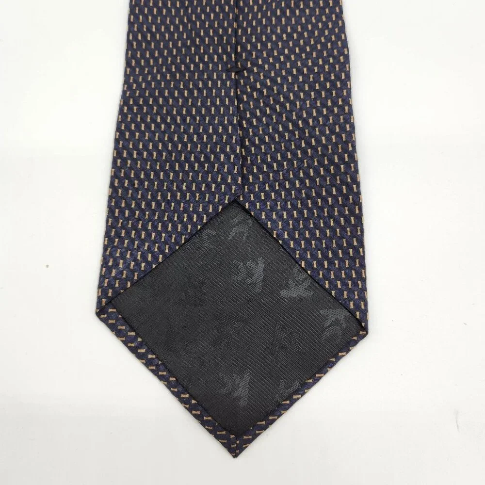 Kenneth Cole‎ Blue Gold Geometric Men's Neck Tie Silk EUC
